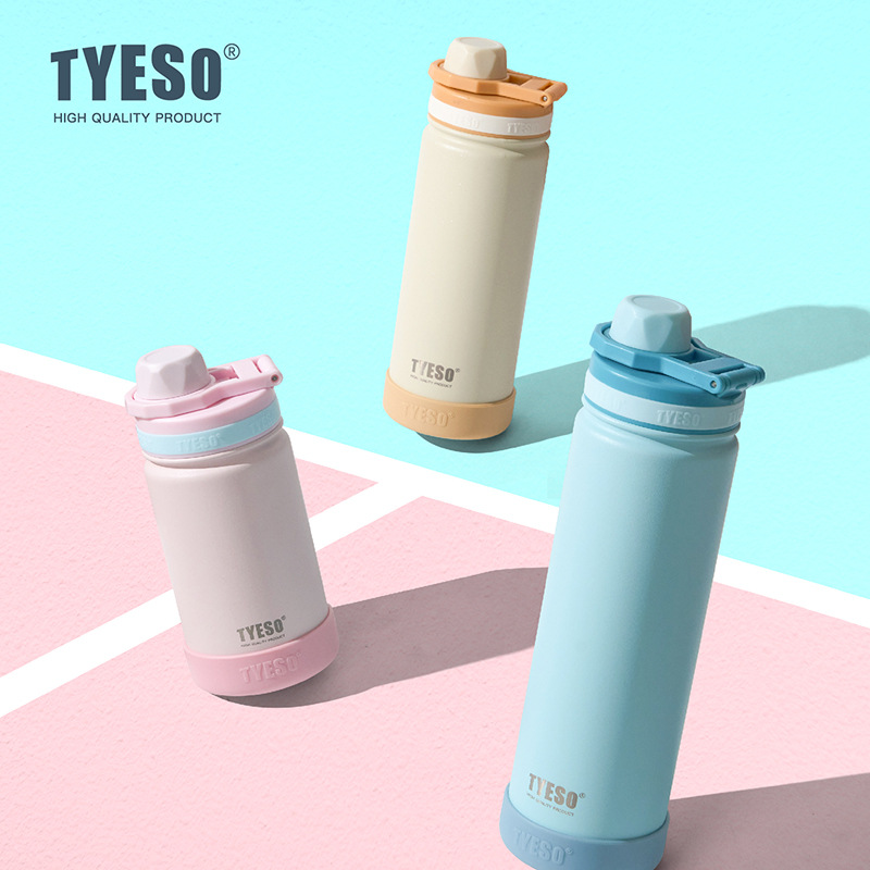 Sports Equipment 5 Years Old - กระติกน้ำสุญญากาศสแตนเลส TYESO ขนาด 420/600/750 มล. กระติกน้ำร้อน-เย็นสำหรับเด็ก