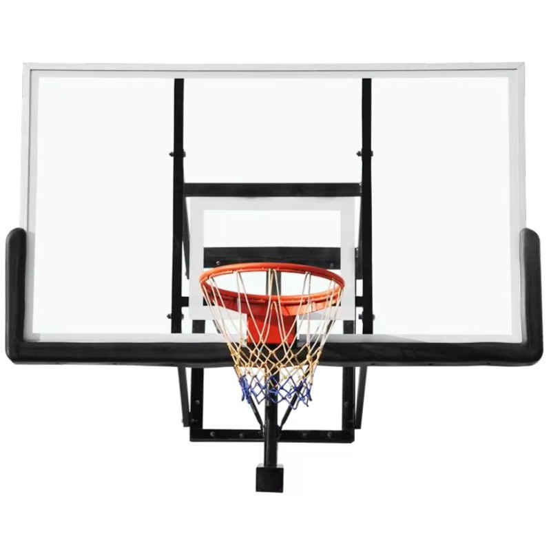 Basketball Hoop - แป้นบาสเก็ตบอลติดผนังสำหรับผู้ใหญ่ ใช้งานกลางแจ้ง พร้อมขาตั้งเหล็ก ห่วงบาสเก็ตบอล พร้อมแป้นและห่วง