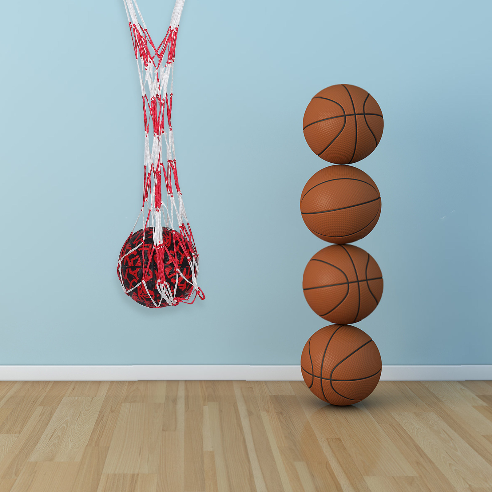 Gym Ball - กระเป๋าตาข่ายสำหรับใส่ลูกบอลกีฬาแบบพกพา สำหรับบาสเก็ตบอล ฟุตบอล พร้อมสายสะพาย จัดเก็บและพกพาสะดวก เหมาะสำหรับยิมและกิจกรรมกลางแจ้ง