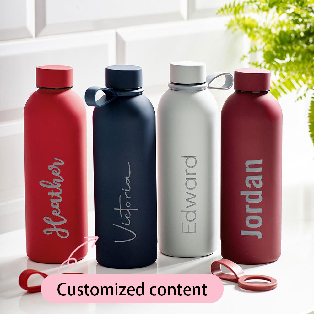 Sports Water Bottle Insulated - ขวดน้ำสแตนเลสสลักชื่อส่วนตัว, ขวดเก็บความร้อนแบบมีชื่อที่กำหนดเอง, ขวดน้ำกีฬาป้องกันการรั่วซึมสำหรับเป็นของขวัญ