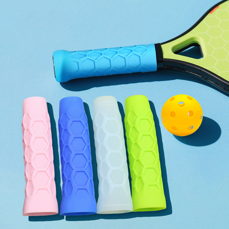 Tennis Racket - ปลอกซิลิโคนดูดซับแรงกระแทก 1 ชิ้น และปลอกซิลิโคนกันลื่นแบบใช้ซ้ำได้สำหรับไม้เทนนิส