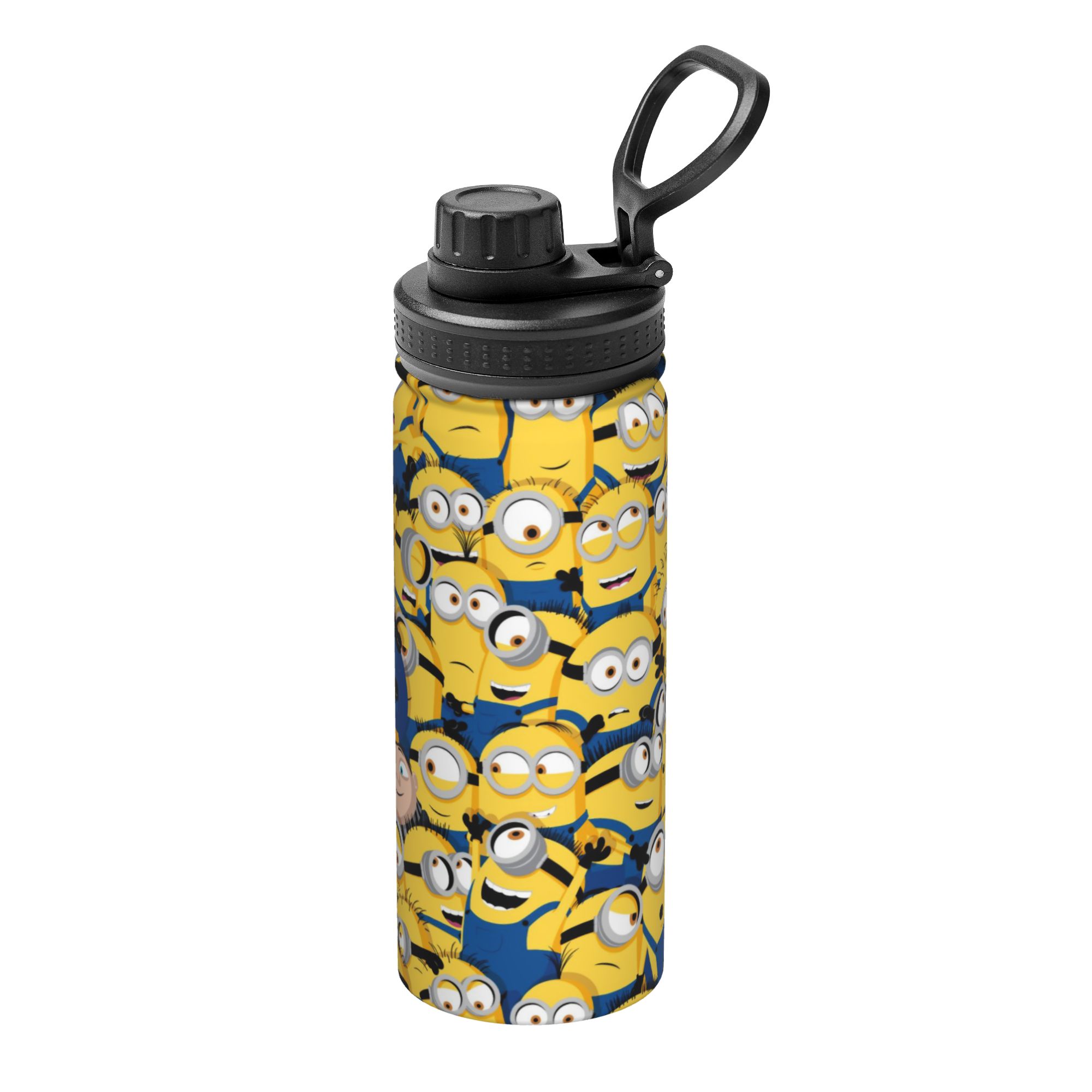 Sports Water Bottle Insulated - กระติกน้ำเก็บความร้อนลายการ์ตูนมินเนี่ยน ขนาด 18 ออนซ์ แก้วกาแฟลายกล้วย กระติกน้ำสุญญากาศ