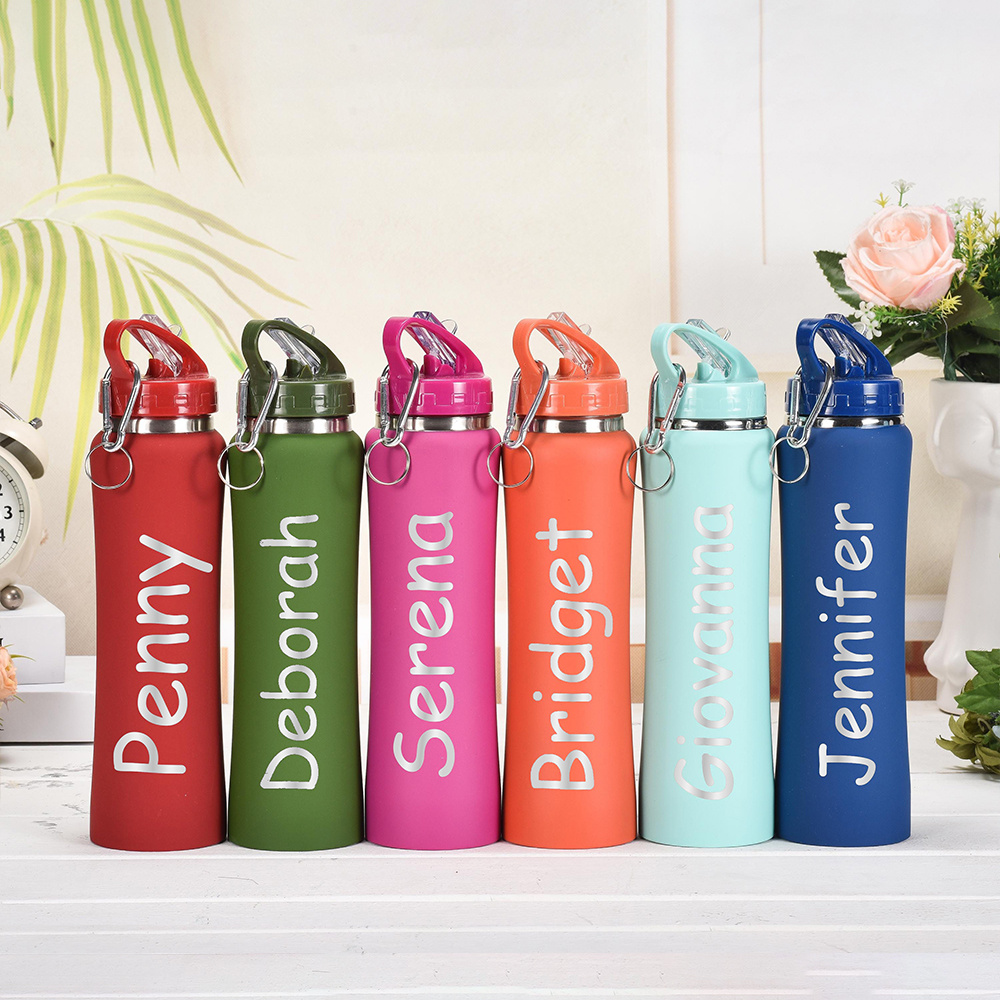 Sports Water Bottle Insulated - ขวดน้ำสแตนเลสสตีลพร้อมฝาปิดแบบมีหลอด สามารถสลักชื่อได้ เหมาะสำหรับใช้ในกิจกรรมกีฬา รักษาอุณหภูมิได้ดี มอบเป็นของขวัญวันเกิดสุดพิเศษสำหรับผู้หญิงและผู้ชาย