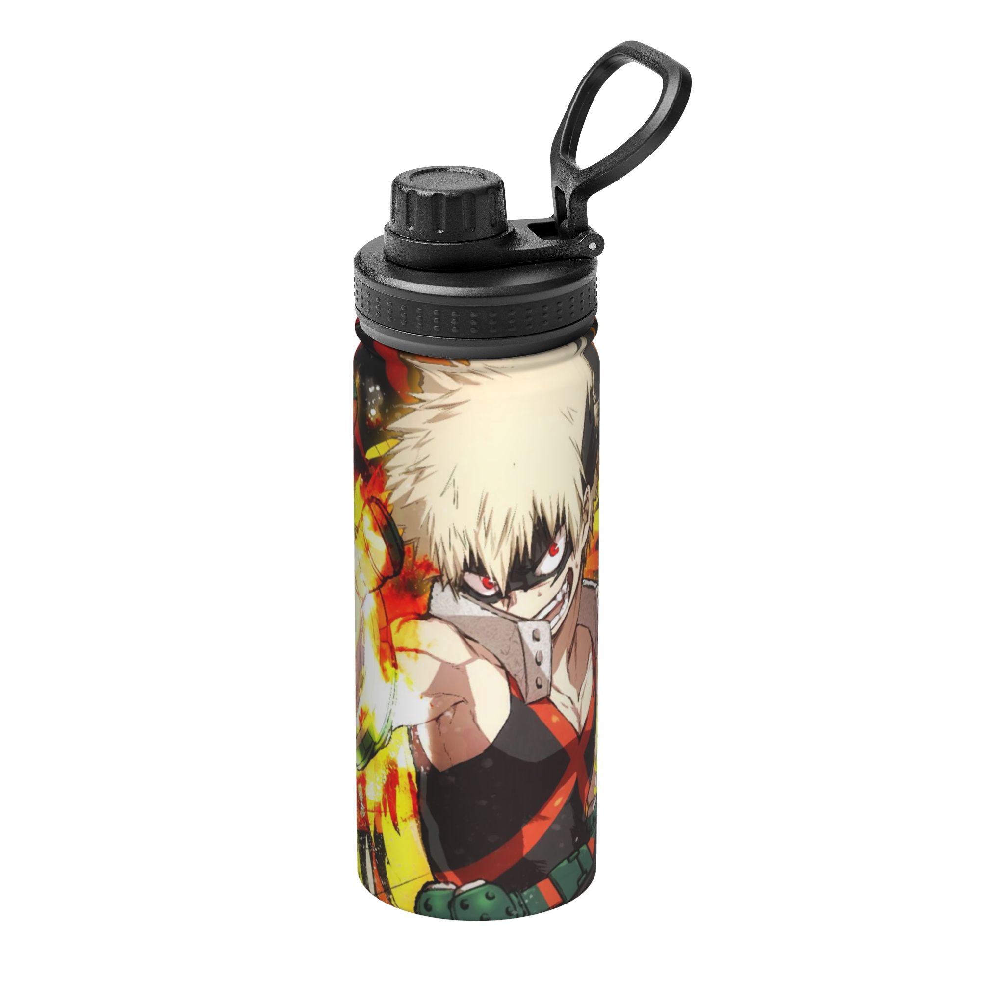 Sports Water Bottle Insulated - กระติกน้ำเก็บความร้อนลายอนิเมะมายฮีโร่อะคาเดเมีย ขนาด 18 ออนซ์ ลายคาสึกิ บาคุโกะ