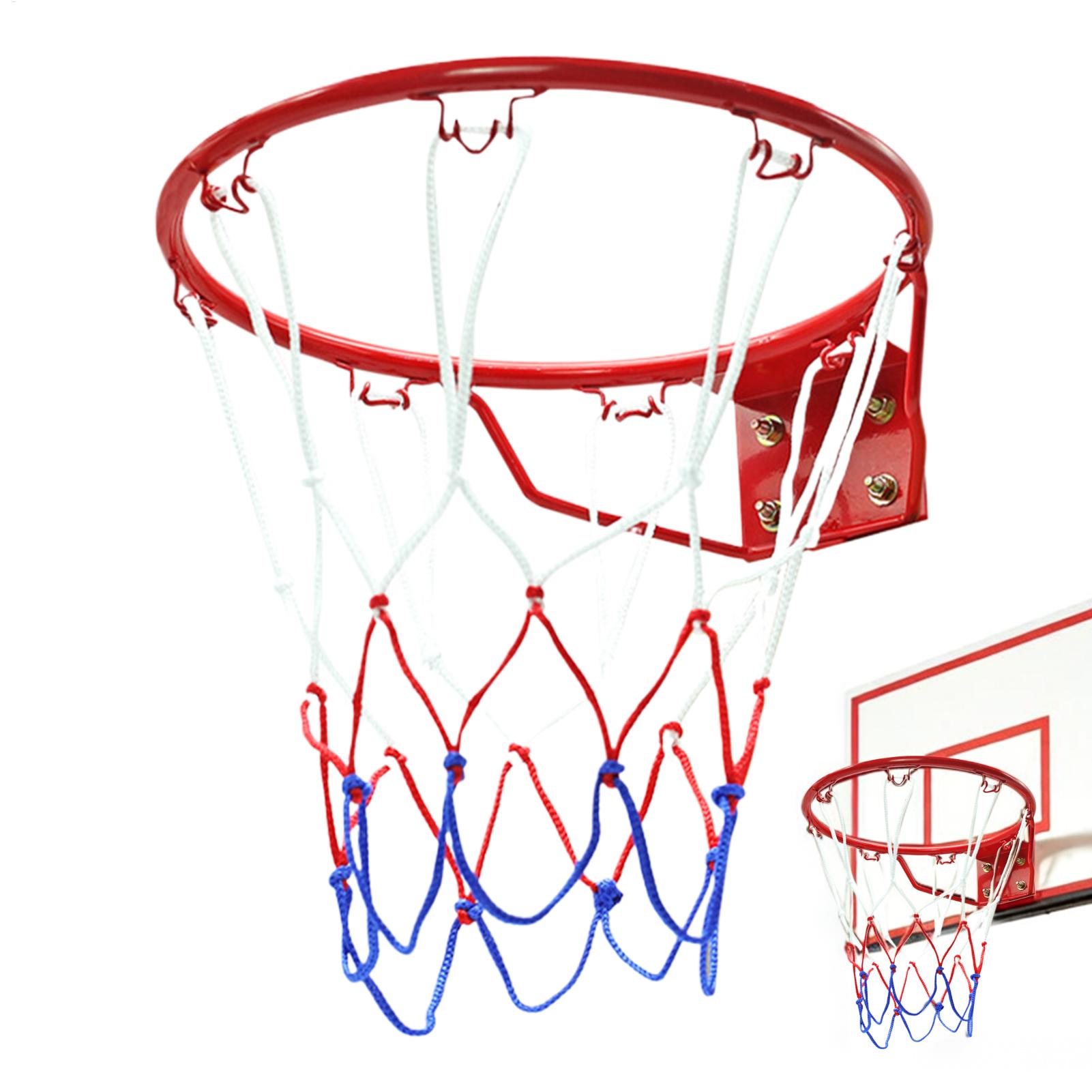 Gym Ball - ห่วงบาสเก็ตบอลพร้อมตาข่ายสำหรับเปลี่ยนห่วงบาสเก็ตบอลในร่มและกลางแจ้ง เหมาะสำหรับลานจอดรถ สวนสาธารณะ โรงยิม และสนามหลังบ้าน