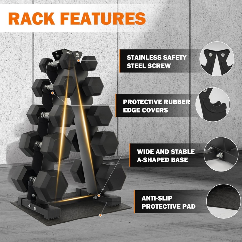 ชุดดัมเบลหุ้มยางรูปหกเหลี่ยมสำ - Dumbbell Set บทวิจารณ์และราคา
