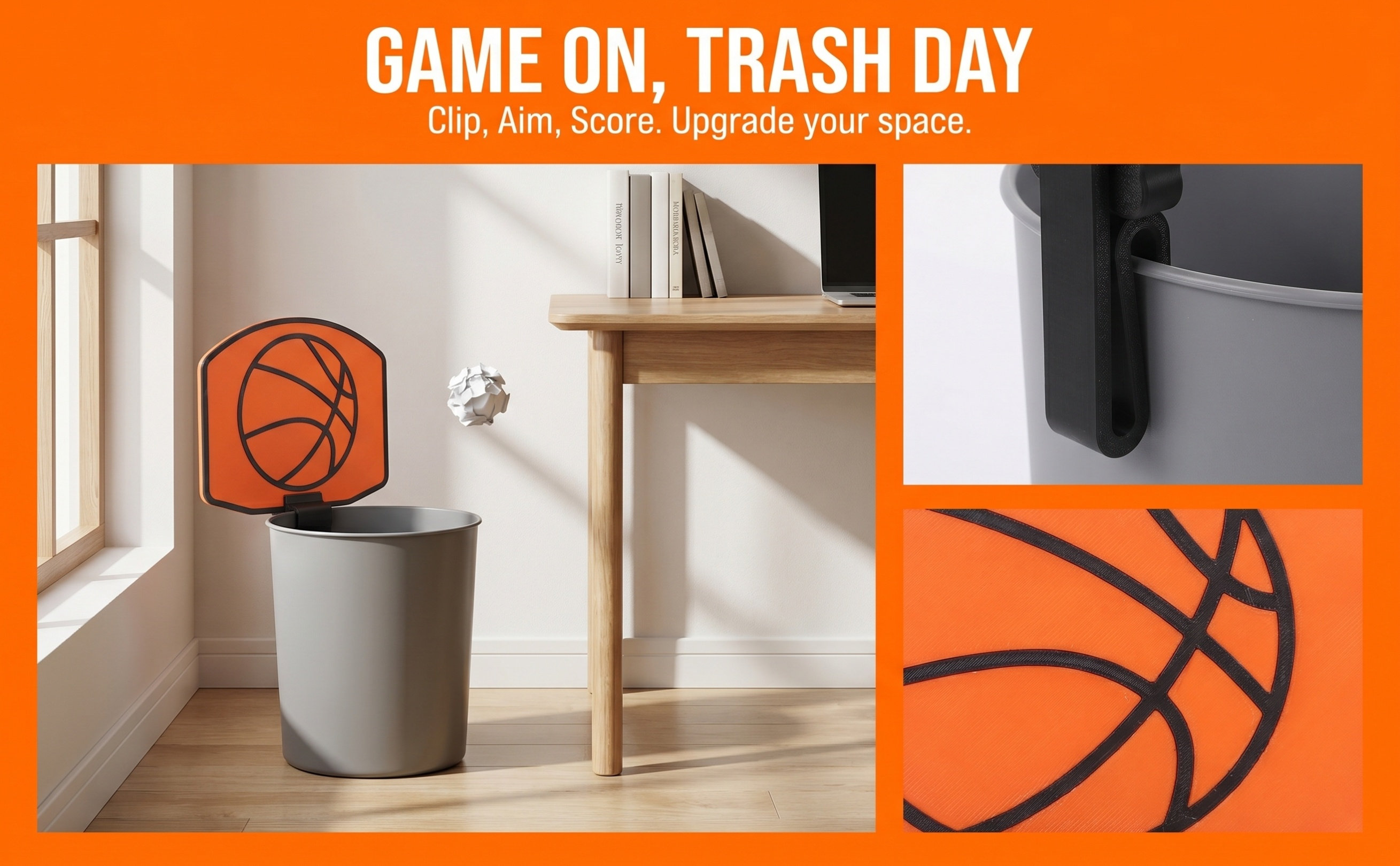 ถังขยะแบบหนีบขนาดเล็ก พร้อมแป้ - Basketball Hoop บทวิจารณ์และราคา