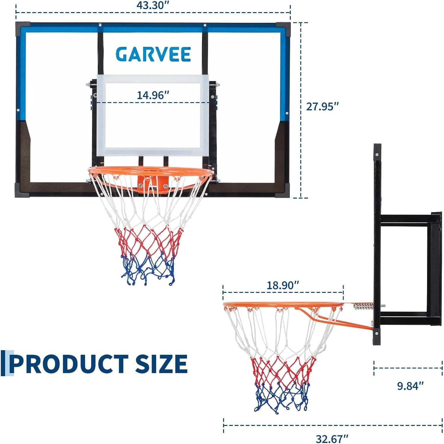 ห่วงบาสเกตบอลติดผนัง Tacleekii - Basketball Hoop บทวิจารณ์และราคา
