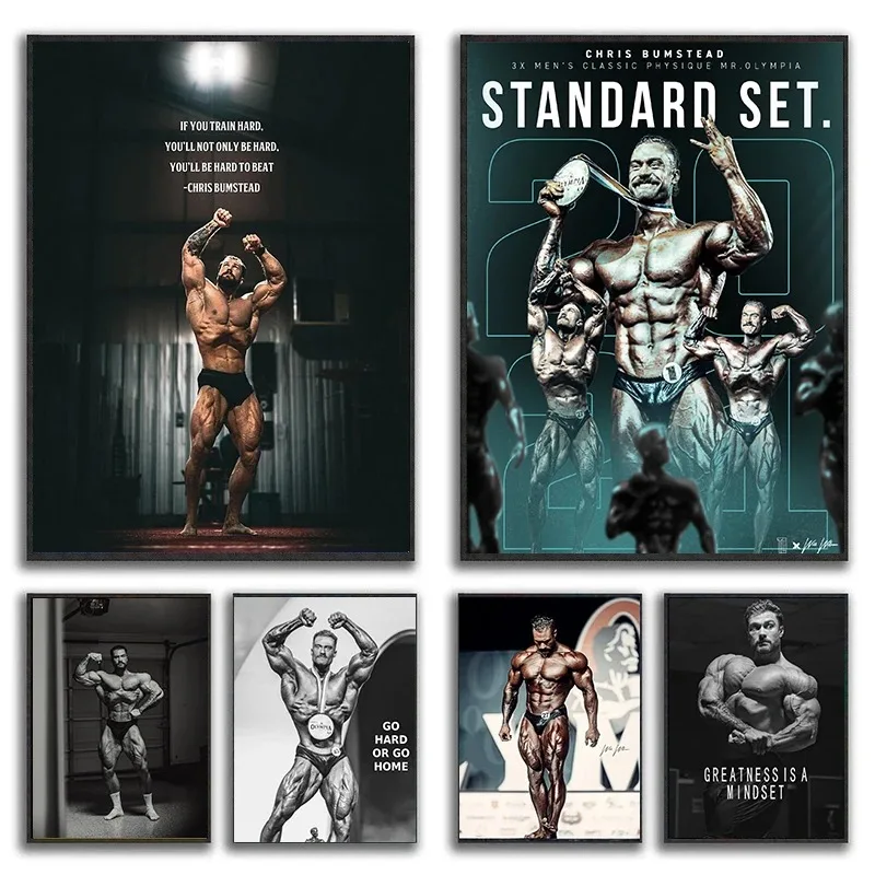 ภาพวาดผ้าใบ Chris Bumstead Bod - Sports Equipment Poster บทวิจารณ์และราคา