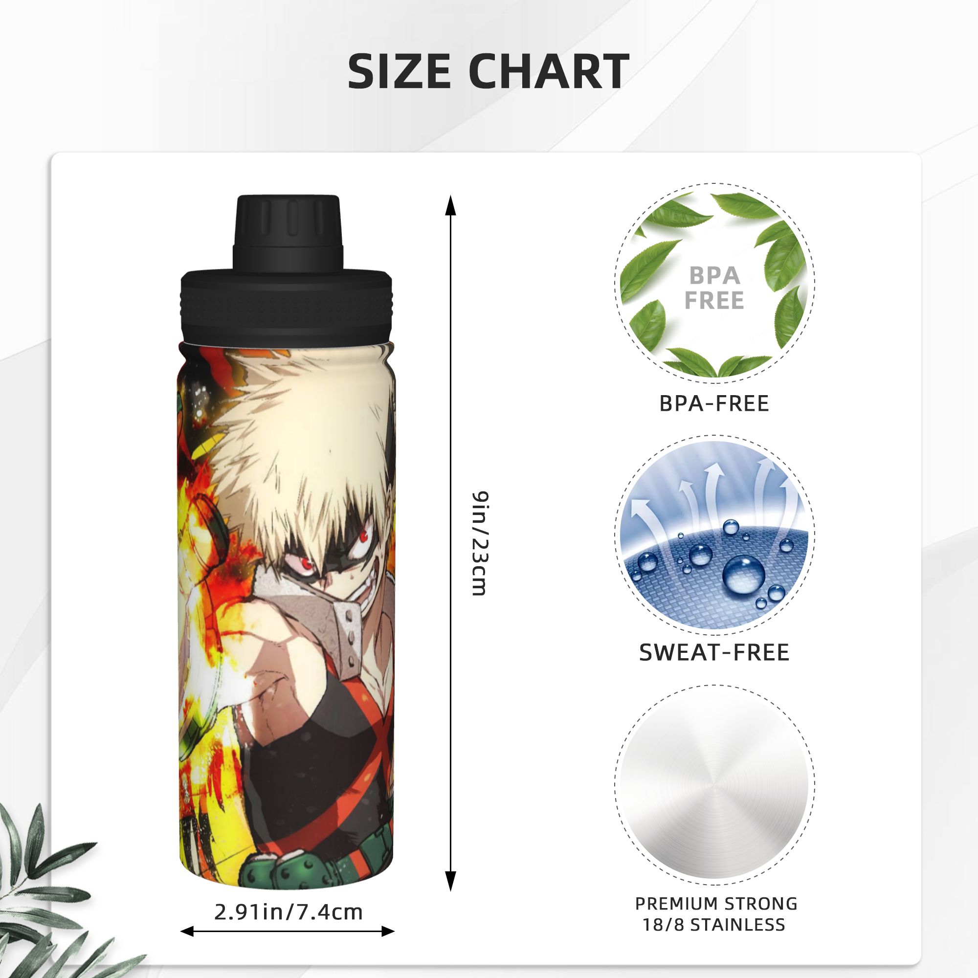 กระติกน้ำเก็บความร้อนลายอนิเมะ - Sports Water Bottle Insulated บทวิจารณ์และราคา